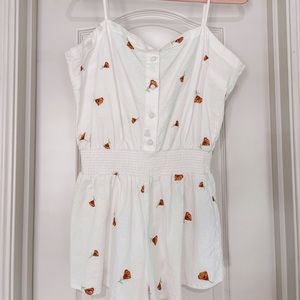 Forever 21 - white floral embroidered romper